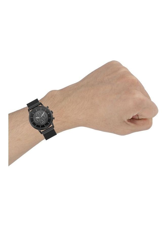 NIBEMINENT Stainless Steel Mesh Watch Wrist Strap 22MM For Huawei GT/GT2 46mm/ Galaxy / Fossil Gen 5 Black  - Image 5