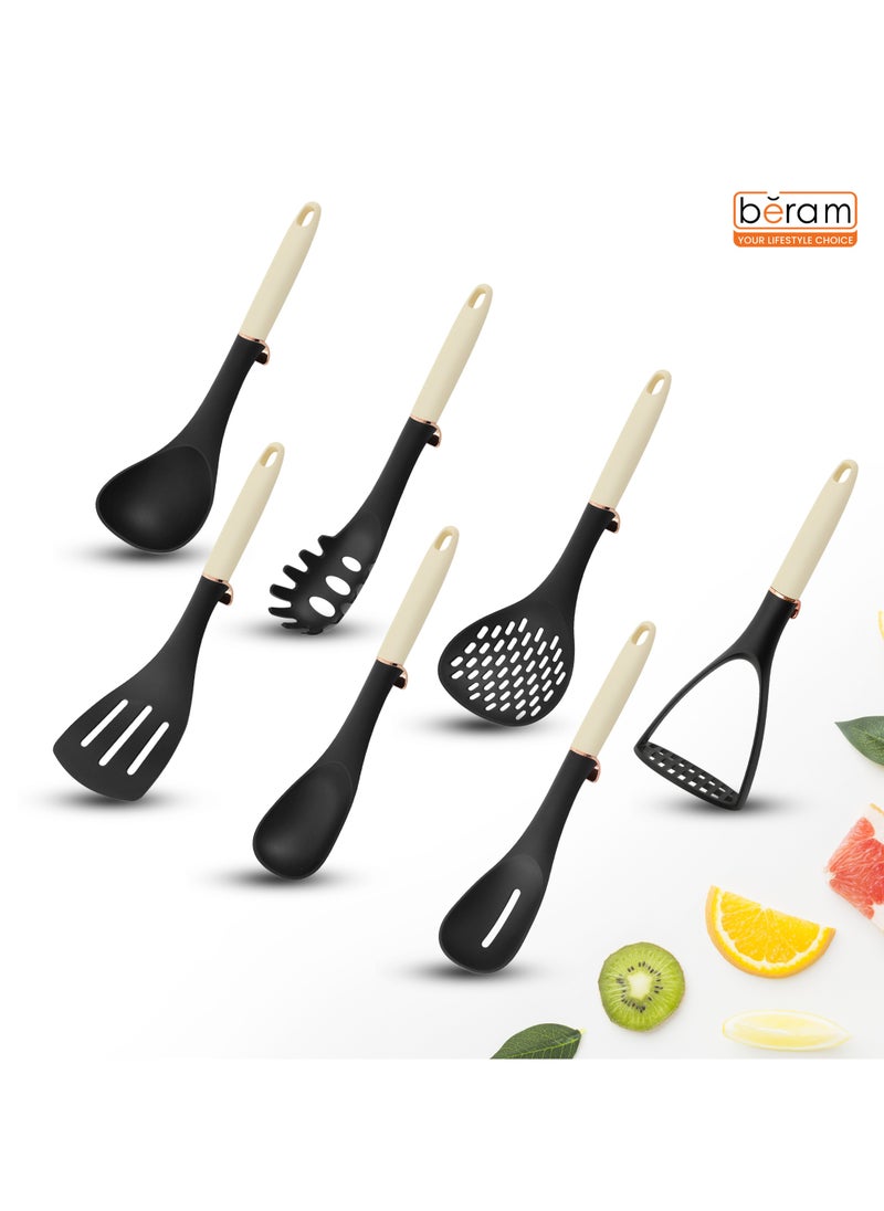 HausRoland 12 Pieces Kitchen Utensil Set, Knife Set, Stainless steel blades with Sleek storage rack, Non Stick Kitchen Cooking Cutlery, Includes Tongs, Spatula, Turner, Ladle, and More  - Image 5