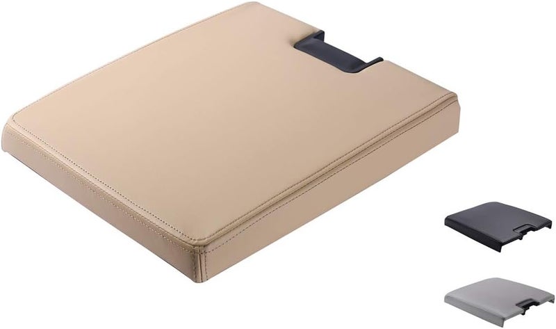 VeCarTech Center Console Lid Kit with Latch compatible with 2007-2013 Chevy Tahoe/Avalanche/2008-2014 Silverado/GMC Yukon(XL)/Sierra 1500/2500/3500 Center Console Cover Repair Kit OEM 20864151(Tan) - Image 1