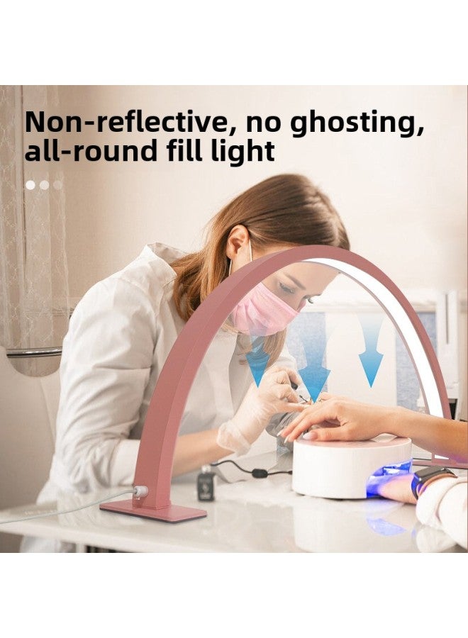Desktop Tattoo Embroidery Manicure Arc LED Eye Protection Fill Light U-shaped Beauty Salon Work Simple Eyelash Half Moon Light-Specifications:550MM Desktop Moon Light ]  - Image 2
