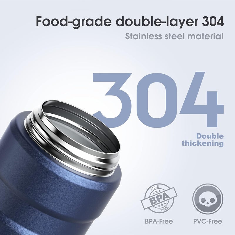 Bidakid Insulated Food Jar Set – 25.4oz & 17oz Stainless Steel Containers with Folding Spoon and Carrying Bags – Leak-Proof, Keeps Food Hot or Cold for up to 12 Hours – Ideal for Work, School, Travel - Image 4