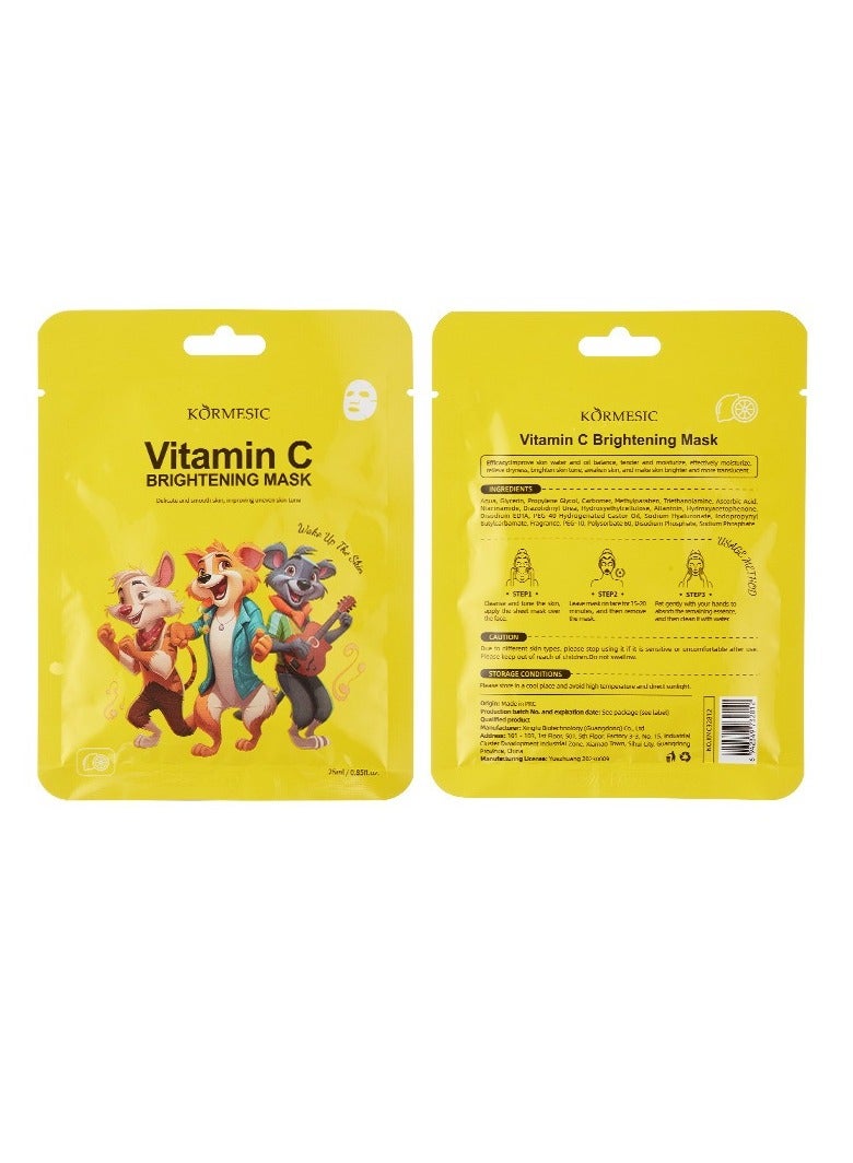 Kormesic Vitamin C Facial Mask 25ml-5 packs  - Brightening & Revitalizing - Image 1