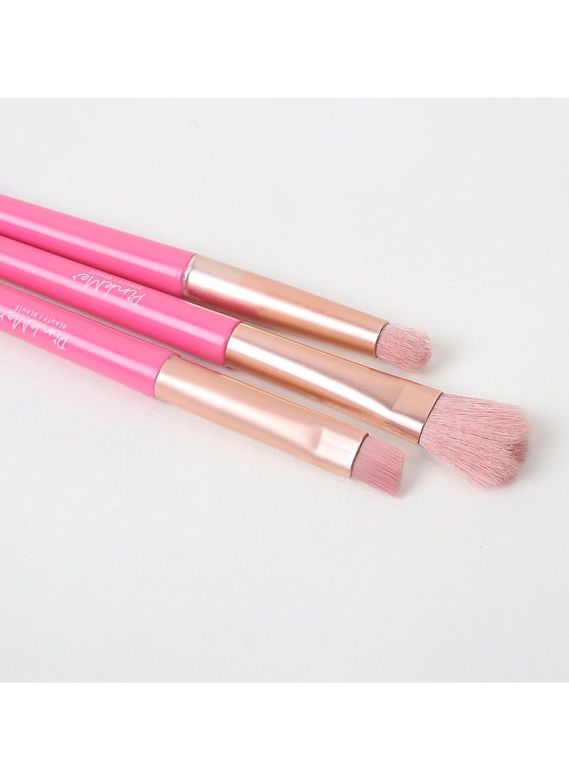 Miniso Exquisite Eye Makeup Brush Set 3 IN 1 PINK ME Series Beauty Brushes  - Image 3