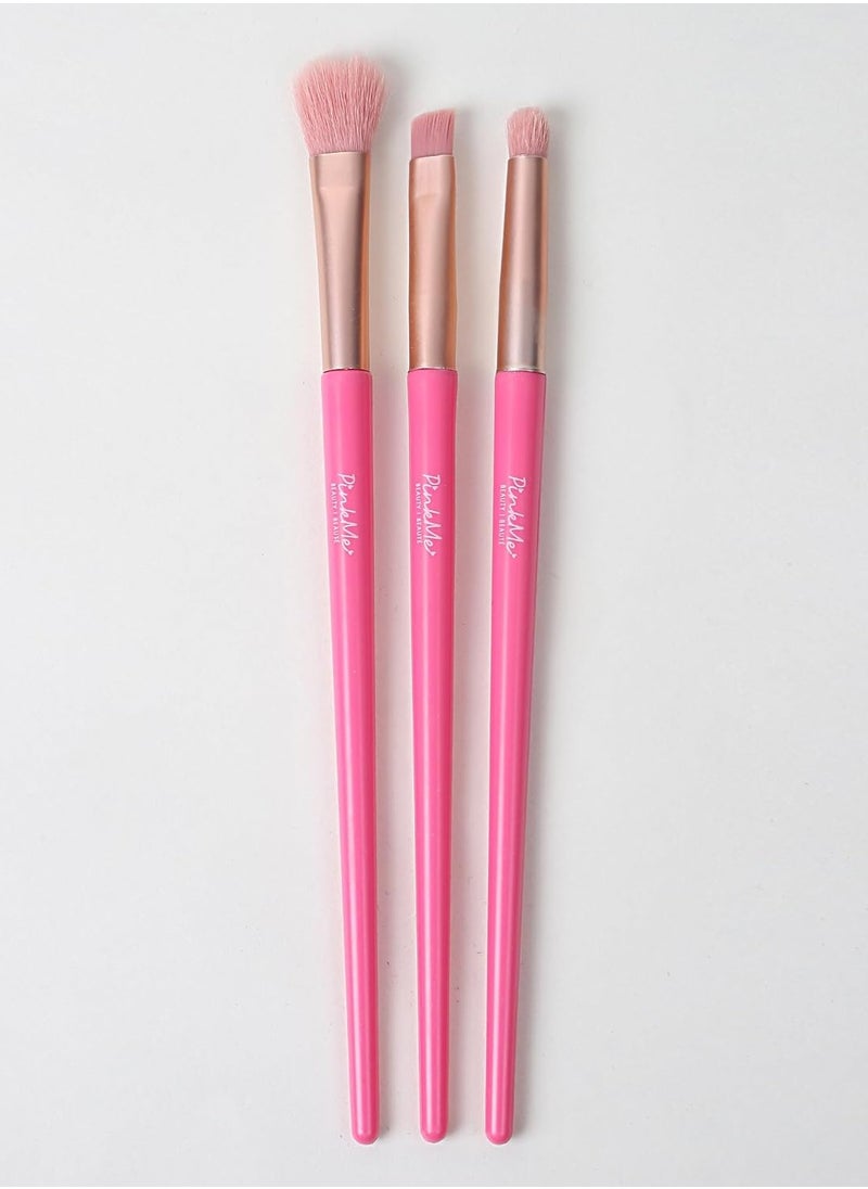 Miniso Exquisite Eye Makeup Brush Set 3 IN 1 PINK ME Series Beauty Brushes  - Image 1
