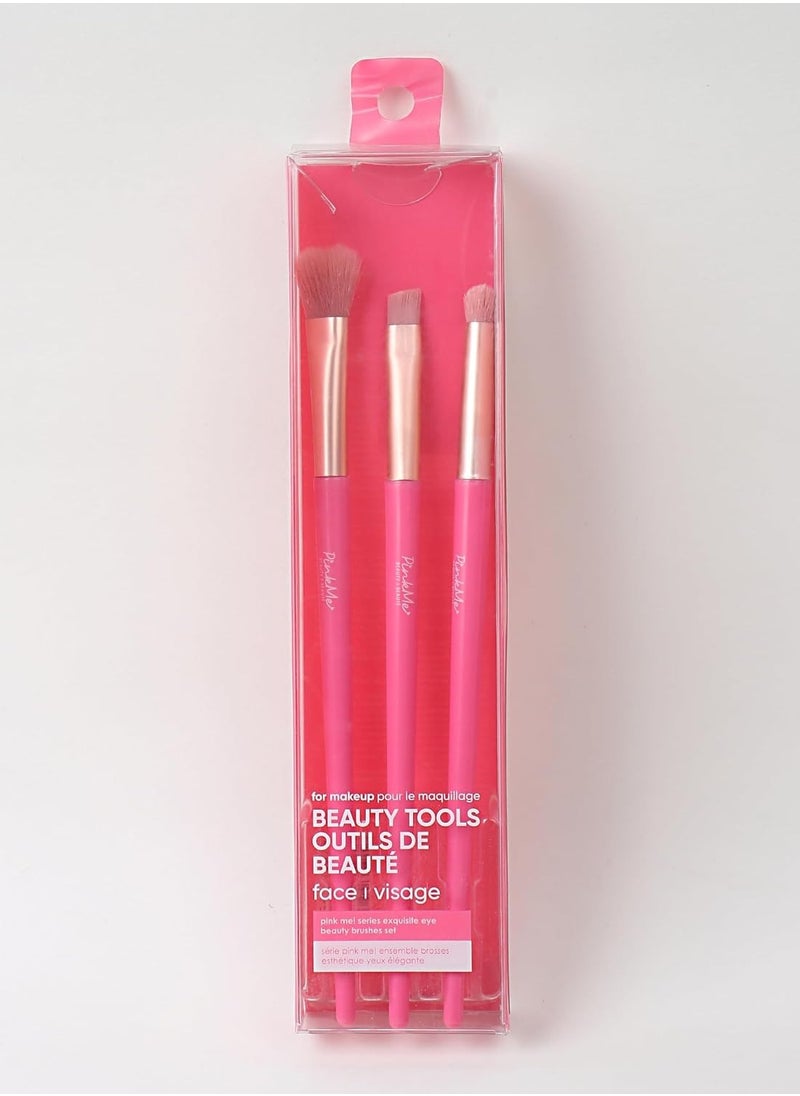 Miniso Exquisite Eye Makeup Brush Set 3 IN 1 PINK ME Series Beauty Brushes  - Image 5