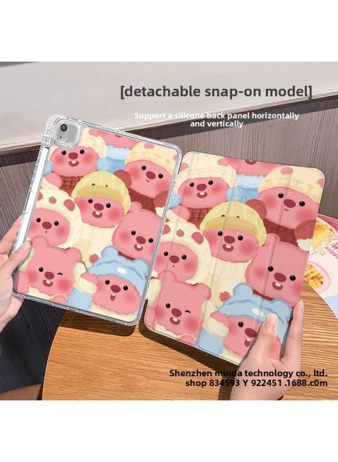【Silicone X Lock Split】 Ipadpro Protective Cover For The Tenth Generation Loopy2024 Three-fold Anti-drop Air-Color:Buckle Split-horizontal And Vertical Support-double-sided Silicone 70% Off Styles + Pen Slot 【q0634 Winter Clothing Gathering】-Applicable Models:Ipad Pro 2020 Full Screen ( 11inch )