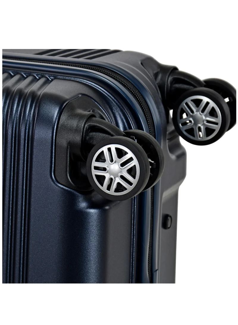 eminent Hard Case Suitcase Trolley Luggage Set of 3 Polycarbonate Lightweight 4 Quiet Double Spinner Wheels Travel Bags With TSA Lock KK10 Night Blue