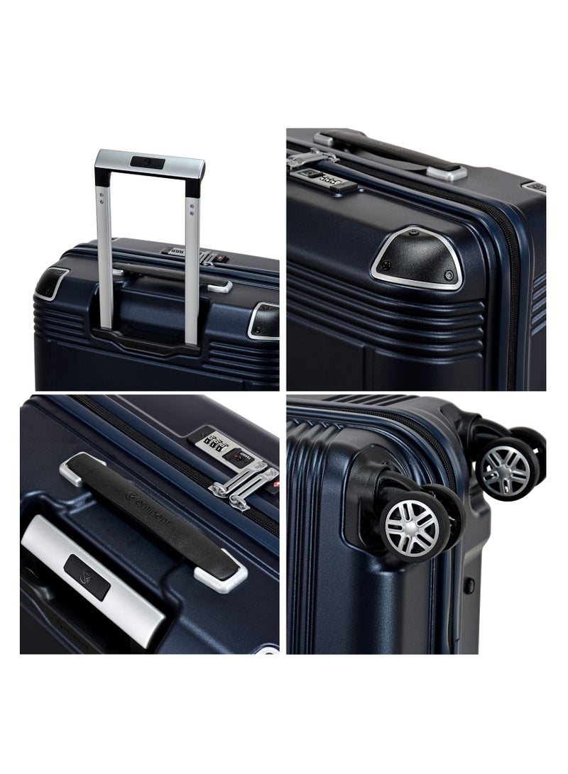 إيمينينت حقيبة سفر صلبة بعجلات مزدوجة هادئة من البولي كربونات خفيفة الوزن مع قفل ، مجموعة من  قطع، لون أزرق ليلي - Image 5