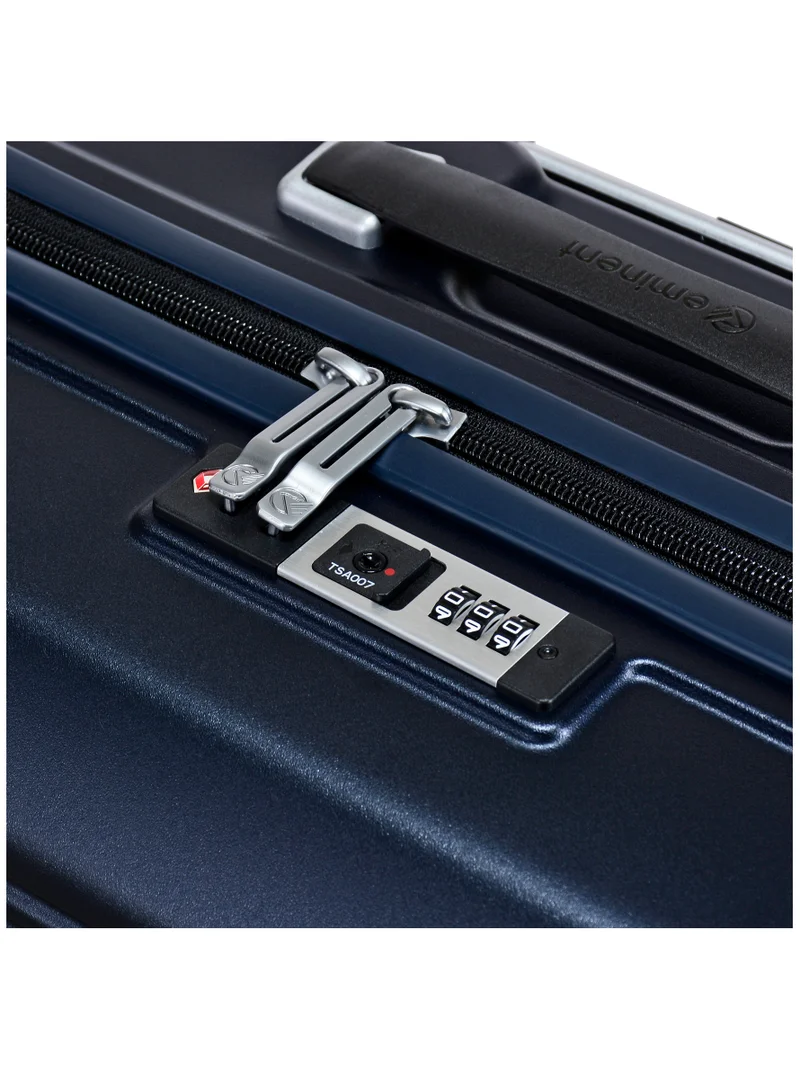 eminent Hard Case Suitcase Trolley Luggage Set of 3 Polycarbonate Lightweight 4 Quiet Double Spinner Wheels Travel Bags With TSA Lock KK10 Night Blue
