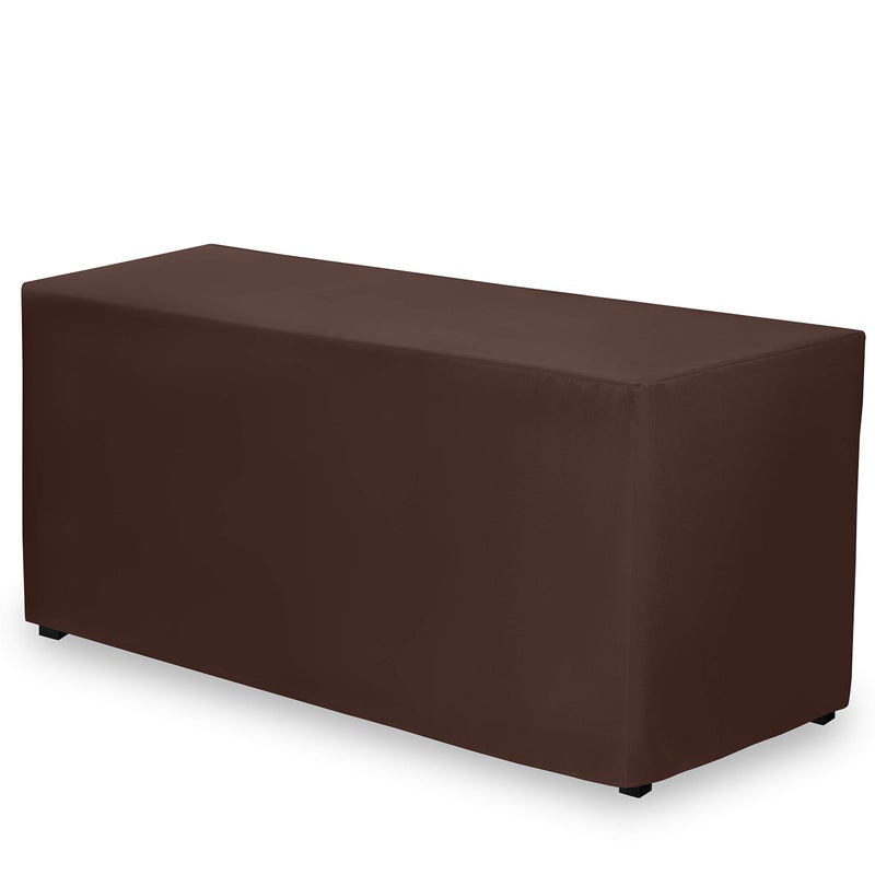 Gee Di Moda Fitted Tablecloth  72 x 30 Inch Chocolate Fitted Table Cloth for 6 Foot Rectangle Table  Heavy Duty Washable Fabric  for 6 Ft Buffet Table Holiday Party Dinner Wedding  Trade Show