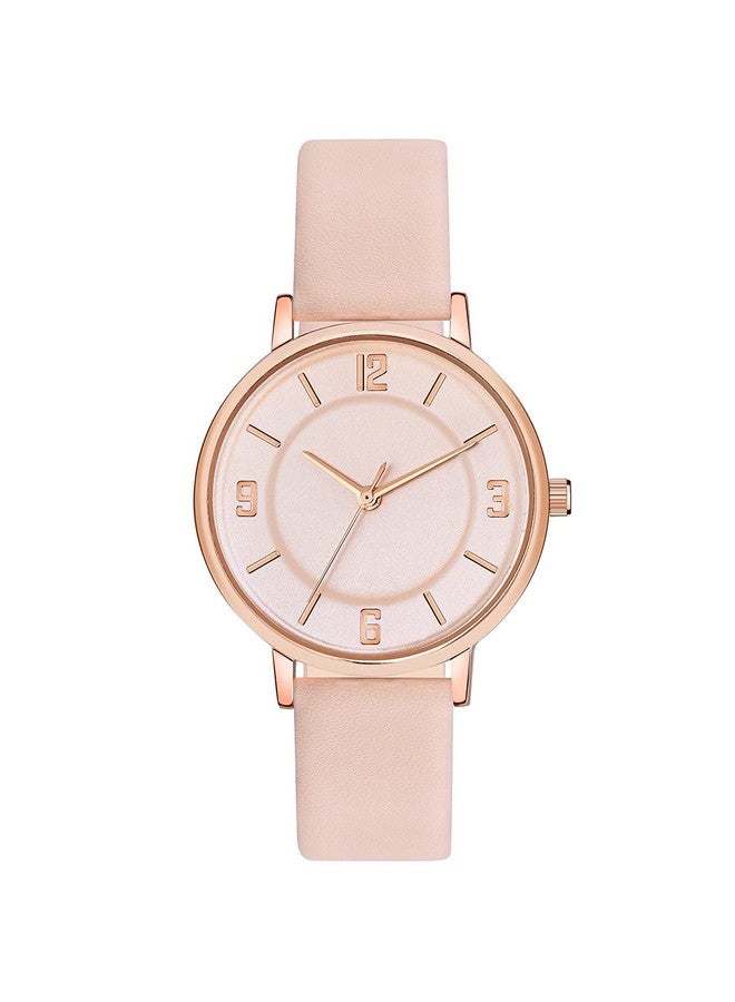 SWADESI STUFF SWADESI STUFF Peach Dial Ultra Light Weight Leather Strap Analog Watch for Women and Girls - Image 1