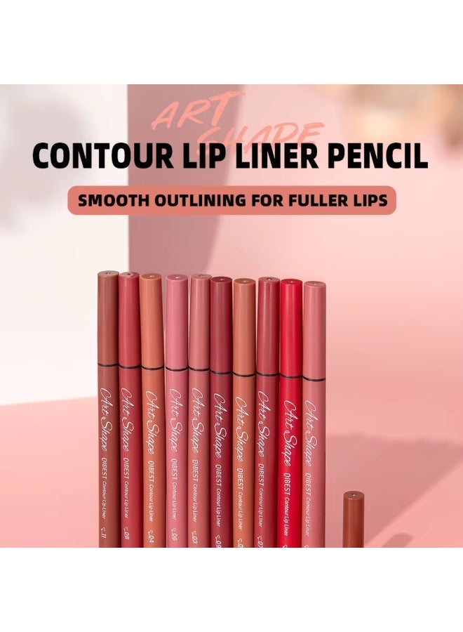 QiBest 12 قطعة قلم تحديد الشفاه المقاوم للماء، قلم أحمر شفاه نود طويل الأمد وقلم تحديد الشفاه الثابت، مجموعة مكياج تحديد الشفاه، مجموعة أقلام تحديد الشفاه بألوان غنية - Image 4