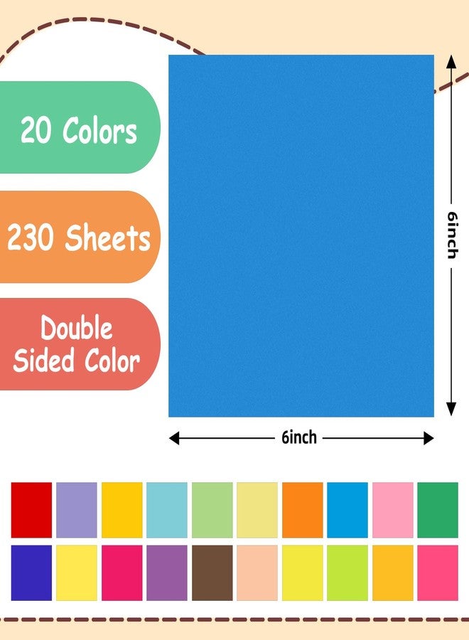 hapray 230 Sheets Origami Paper, 20 Colors Origami Paper 6x6 for Scrapbook Decor, Double Sided Color Colored Easy Folding Crafts for Kids Ages 5-8 8-12, DIY Arts Crafts for Beginners - Image 3