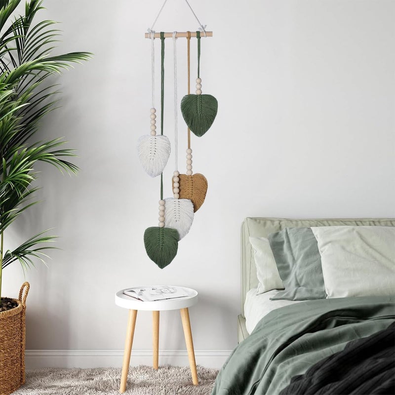 Shopdp handmade Woven Leaves Wall Hanging Decor, Macrame Hanging Tapestry for Apartment Bedroom Living Room Decoration - Image 4