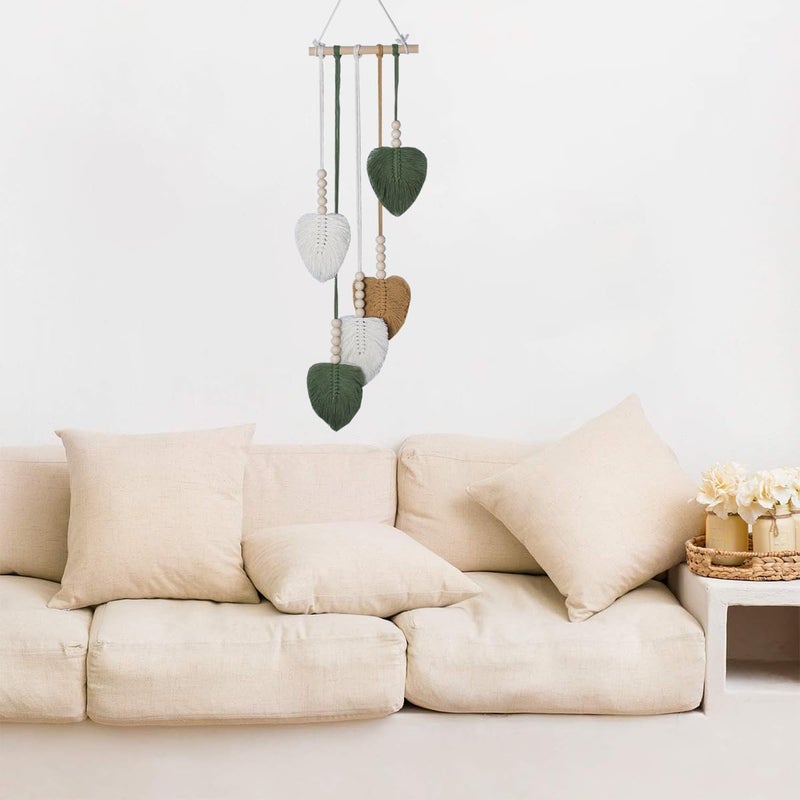 Shopdp handmade Woven Leaves Wall Hanging Decor, Macrame Hanging Tapestry for Apartment Bedroom Living Room Decoration - Image 5