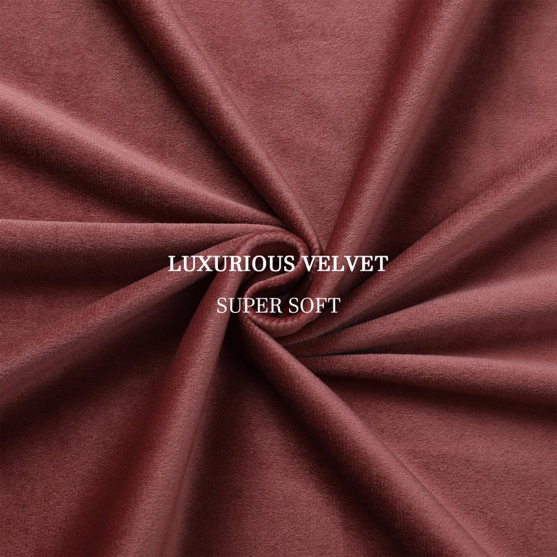 Dchola Wild Rose Velvet Curtains for Bedroom Window  Super Soft Vintage Luxury Heavy Drapes  Room Darkening Rod Pocket Curtain for Living Room  W52 by L96 inches  2 Panels - Image 3