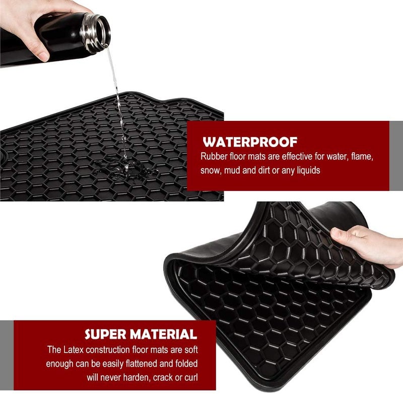 FEELOTAM TeddyTT TRAXAUTO All Weather Floor Mat Liners for Toyota Camry 2012-2017 - Heavy Duty Rubber & Odorless - Image 2