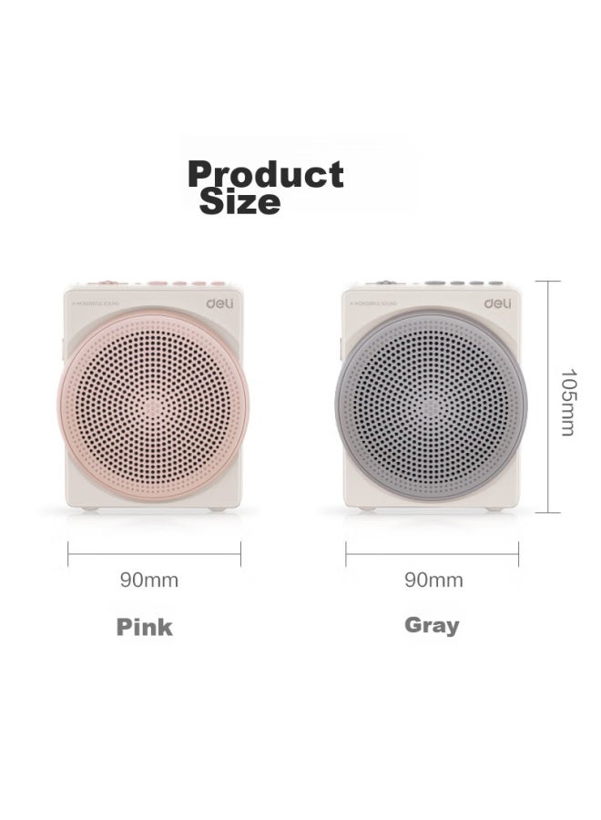 Deli Little Bee Amplifier, Teacher-specific Speaker, Small Horn, Waist-mounted Microphone, Tour Guide, Bluetooth, Card-insertable, Portable Megaphone, Wired Version, 10w High Volume, Cloud Pink - Image 3