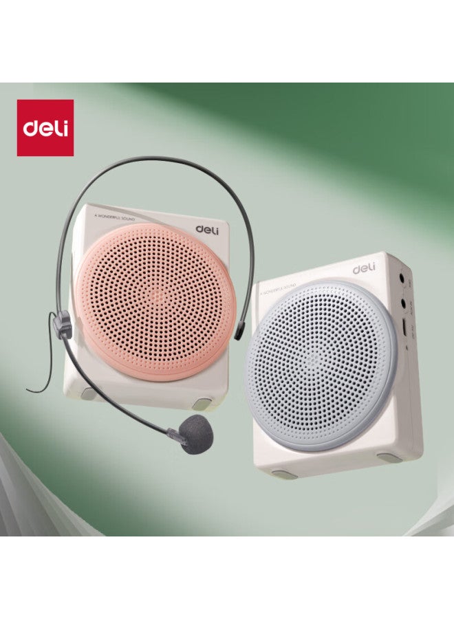 Deli Little Bee Amplifier, Teacher-specific Speaker, Small Horn, Waist-mounted Microphone, Tour Guide, Bluetooth, Card-insertable, Portable Megaphone, Wired Version, 10w High Volume, Cloud Pink - Image 4