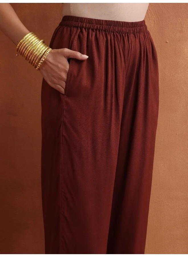 trueBrowns Cola Print Straight Kurta Set