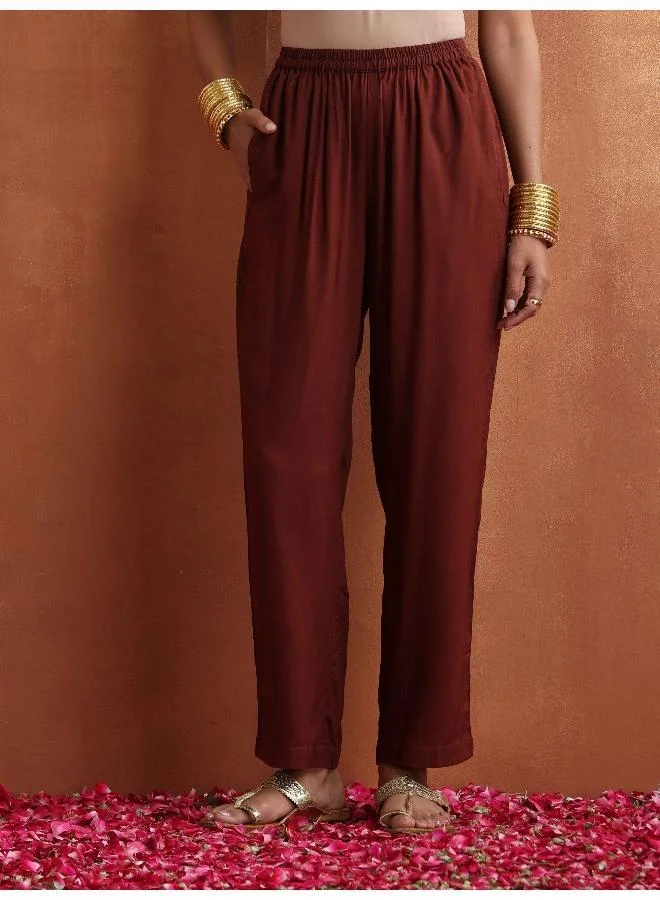 trueBrowns Cola Print Straight Kurta Set