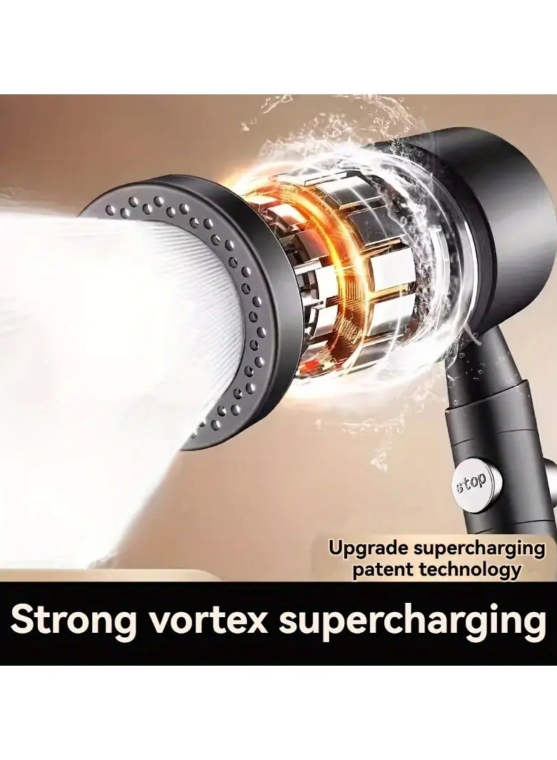 روزينو 1pc رأس دش محمول بالضغط مع 5 أوضاع تدفق المياه القابلة للتعديل، مجهزة بالترشيح، فوهة دش الحمام، رأس دش، أجهزة الحمام، إكسسوارات الحمام، الاستمتاع بتجربة استحمام فاخرة هدية عيد الحب - Image 3