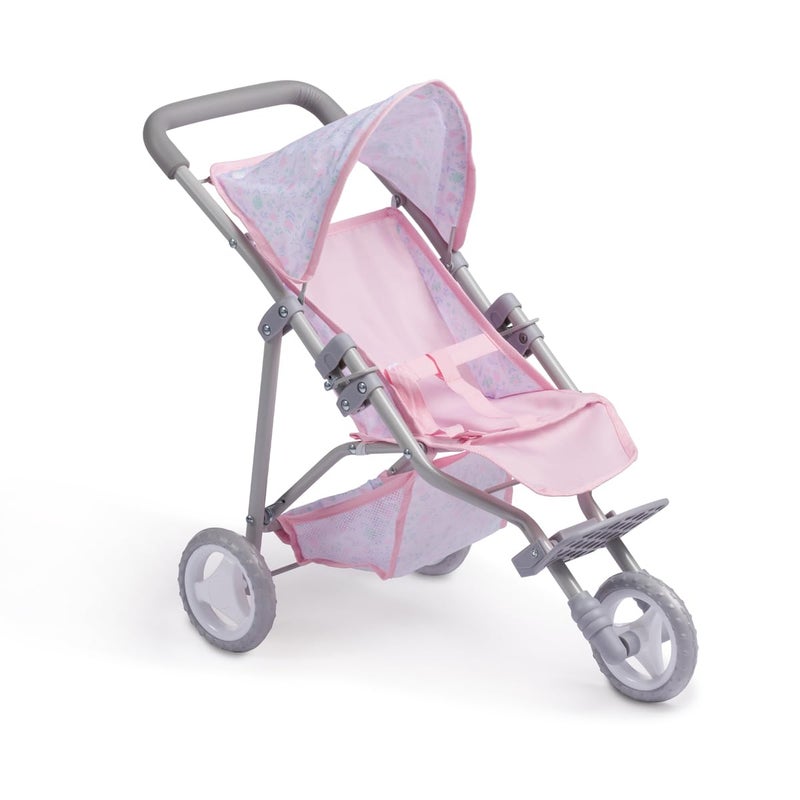JC Toys  Berenguer Boutique 3 Wheeled Folding Doll Jogger Stroller  Pink  Ages 3 - Image 3