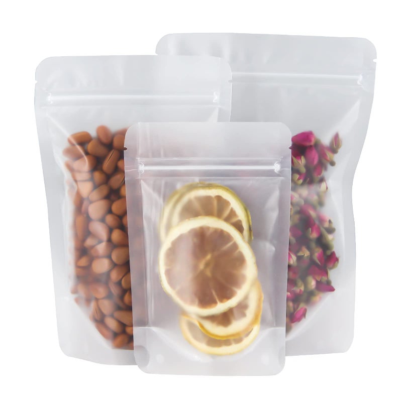 FireKylin 100 Pcs Resealable Bags,4.3" x 6.7" Matte Stand Up Zipper Bags for Packaging Products, Herbs, Snacks, Tea, Spices, Pet Food and Soaps - Image 1