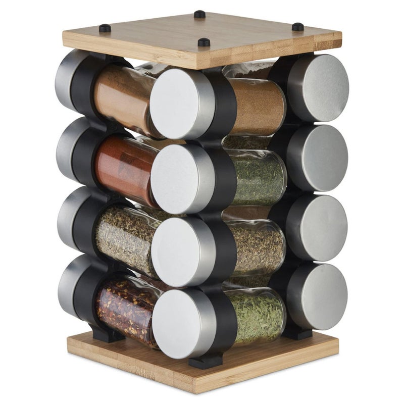Cole & Mason Blyth Spice Rack Carousel, 16 Jar, Bamboo - Image 2