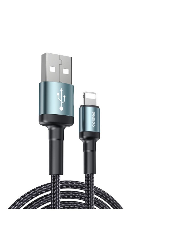 Yesido - CA75 2 Meters Nylon Braided Fast Charging Aluminum Alloy USB To Lightning Data Cable - Image 1