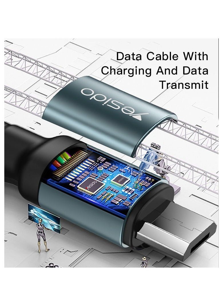 Yesido - CA75 2 Meters Nylon Braided Fast Charging Aluminum Alloy USB To Lightning Data Cable - Image 1