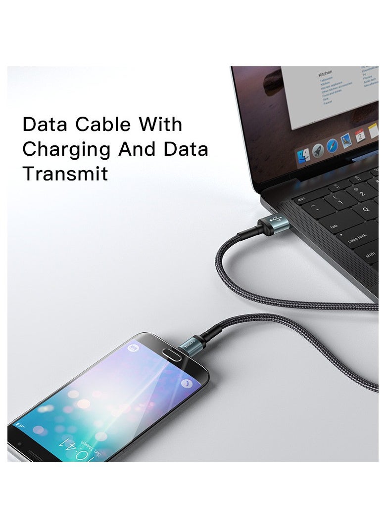 Yesido - CA75 2 Meters Nylon Braided Fast Charging Aluminum Alloy USB To Lightning Data Cable - Image 1