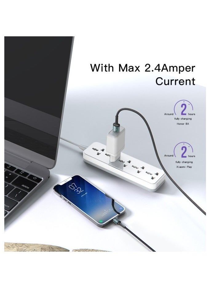 Yesido - CA75 2 Meters Nylon Braided Fast Charging Aluminum Alloy USB To Lightning Data Cable - Image 1