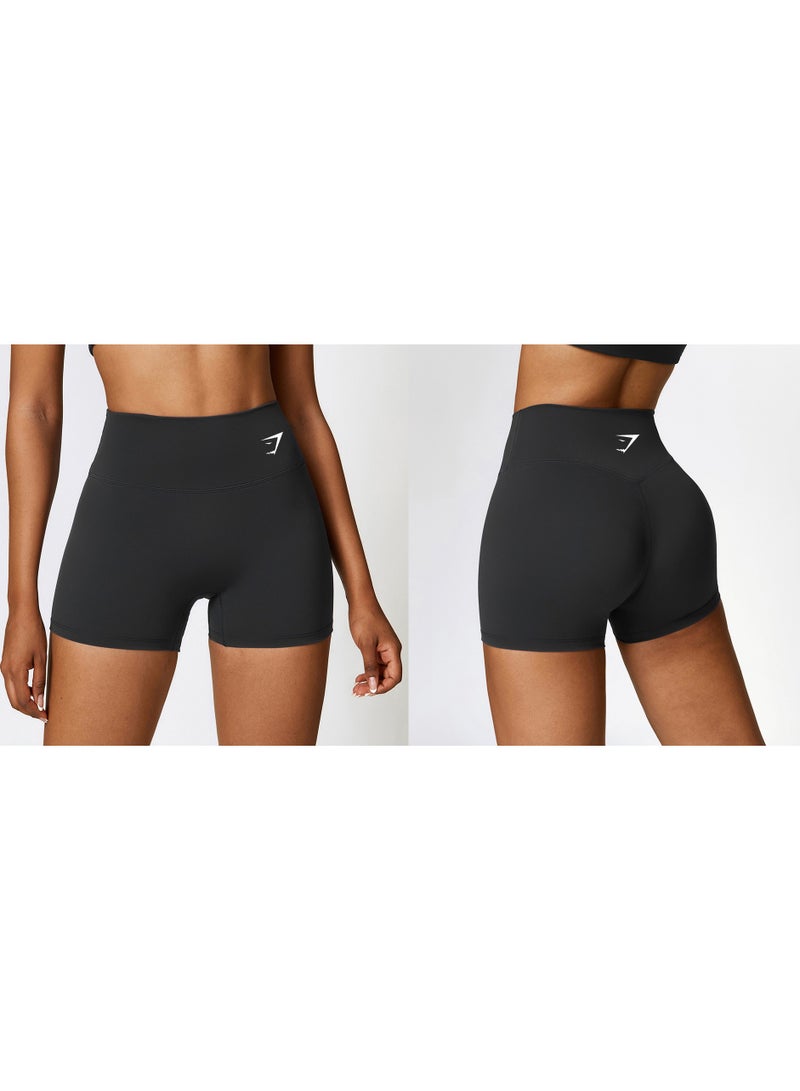 Women Elastic High Waist Shorts Slim Fit Yoga Pants - Image 1