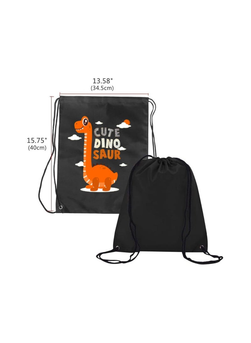 برينت شوب فور مي مجموعة من 3 حقائب برباط بتصميم ديناصور للأولاد - حقيبة ظهر رياضية متينة للأطفال، رائعة للمدرسة والاستخدام اليومي، خفيفة الوزن مع طباعة ديناصور للاستخدام اليومي - Image 3