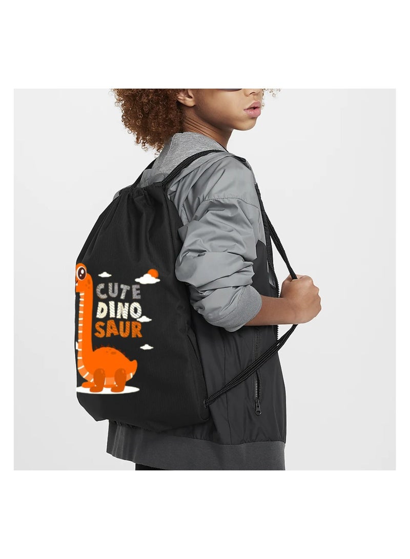 برينت شوب فور مي مجموعة من 3 حقائب برباط بتصميم ديناصور للأولاد - حقيبة ظهر رياضية متينة للأطفال، رائعة للمدرسة والاستخدام اليومي، خفيفة الوزن مع طباعة ديناصور للاستخدام اليومي - Image 5