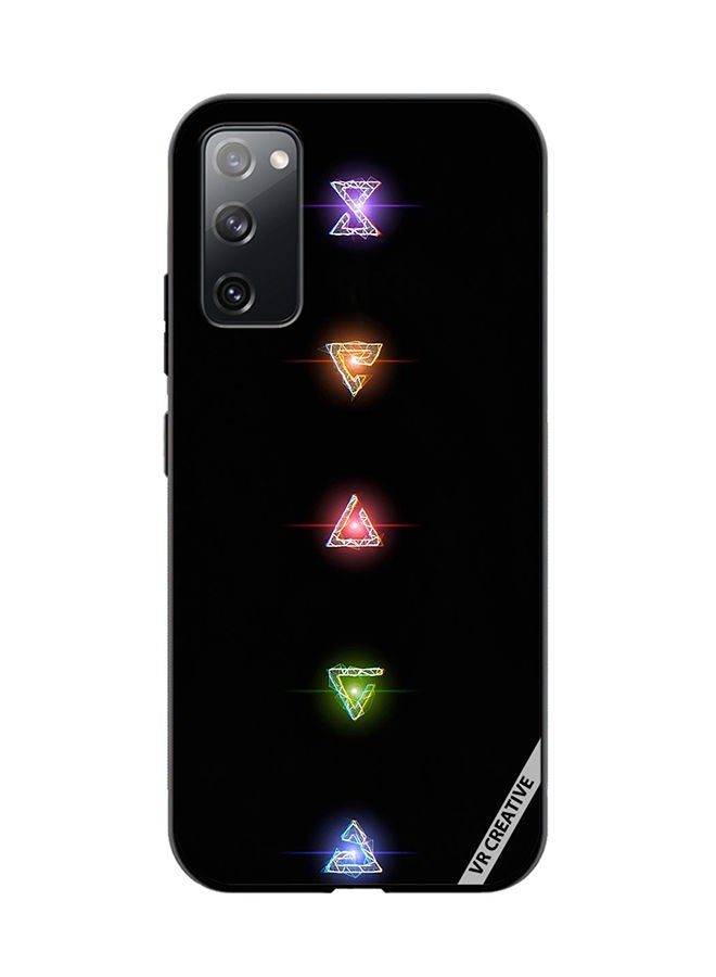 VR CREATIVE Protective Case Cover For Samsung Galaxy S20 FE 5G Neon Lights Diamond Shapes Design Multicolour - Image 1