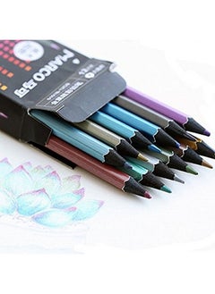 MXXGMYJ 12 Count Metallic Colored Pencils Assorted Coloring Pencil Set Wooden Drawing Pencils For Art Drawing Adult Coloring Book  - Image 5