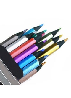 MXXGMYJ 12 Count Metallic Colored Pencils Assorted Coloring Pencil Set Wooden Drawing Pencils For Art Drawing Adult Coloring Book  - Image 2
