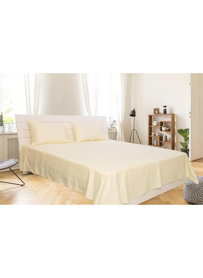 Hotel Linen Klub Hotel Linen Klub Cream king size 260 x 280 cm hotel linen bedding set - 3 pieces, off white, cotton material  - Image 1