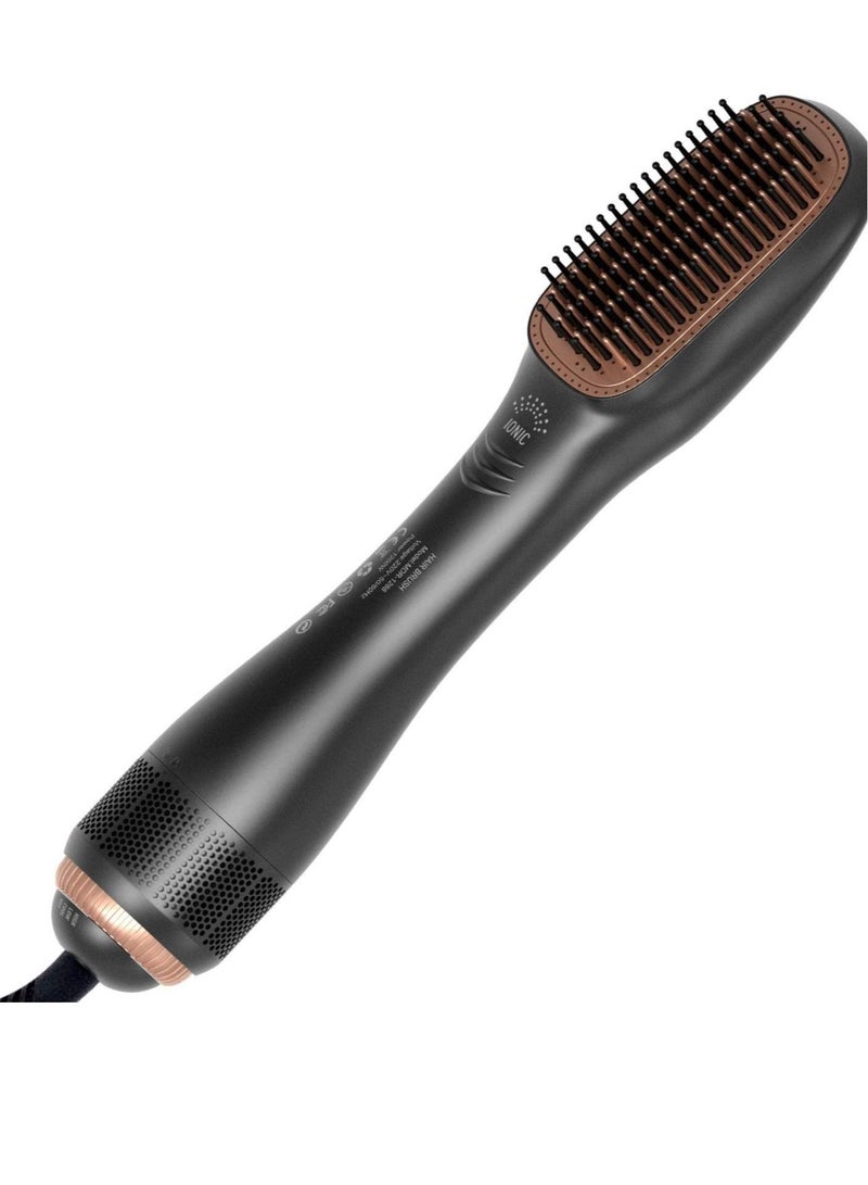 2 In 1 Professional Hair Dryer Brush Negative Ion Blow Dryer Straightening Brush Hot Air Styling Comb Electric Hair Straightener Styler - Image 1
