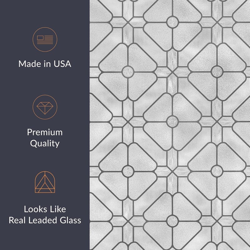 Artscape Aster 24 x 36 Inch Window Film, Made in USA – Provides Privacy, Non-Adhesive, Textured Leaded Glass Pattern, UV Protection, Easy to Apply and Removable - Image 5
