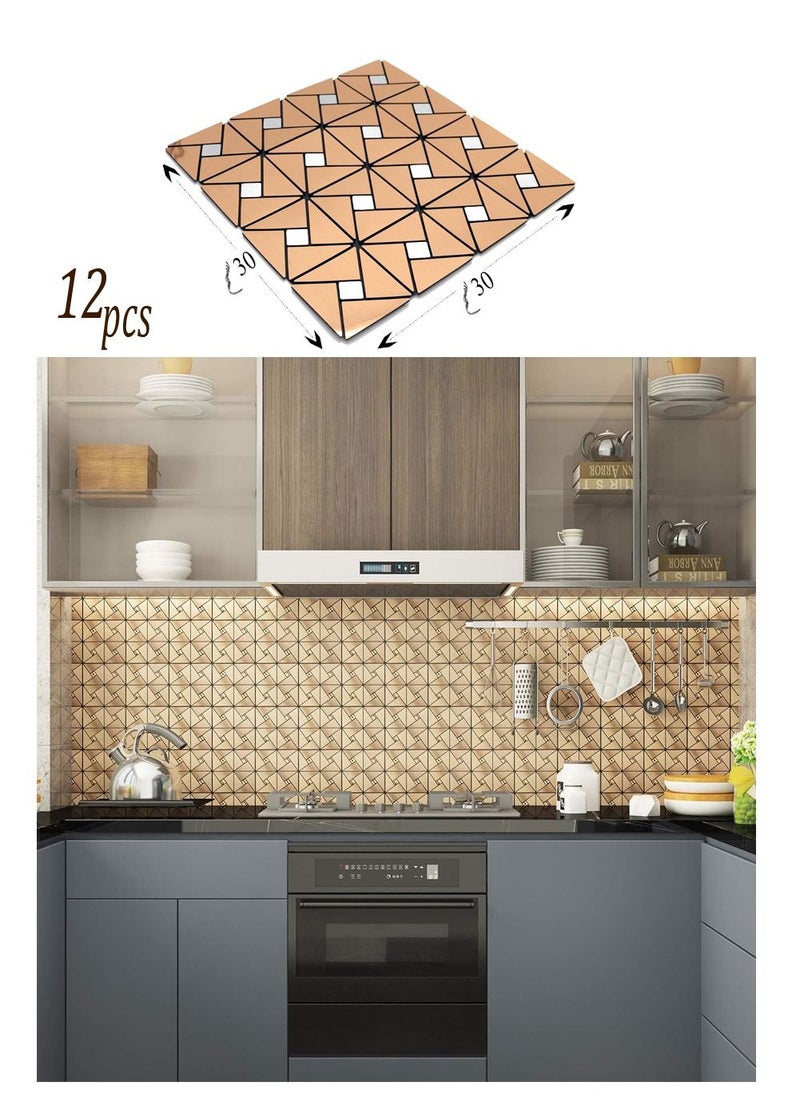 co arma - A set of 12 pieces of peel and stick mosaic tile stickers to decorate kitchens and bathrooms 30 * 30 cm - Image 1