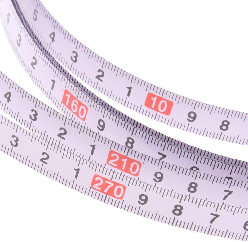 كلاراكو شريط مسار منشار طاولة مائل شديد التحمل وقابل للقطع، ذاتي اللصق، مسطرة فولاذية مترية، أدوات نجارة، أبيض، من اليمين إلى اليسار (300 سم 0) - Image 4