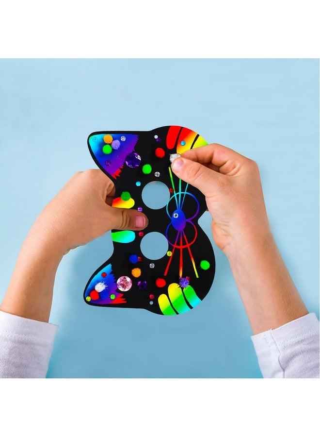 وينلين 27 مجموعة من أقنعة الحيوانات الورقية السحرية بألوان قوس قزح السحرية للخدش على شكل بومة وأرنب ونمر وذئب ودب وسنجاب ودب ثعلب وفيل وقواطع وجه للأطفال وغابة الغابة وأنشطة حفلات أعياد الميلاد - Image 4