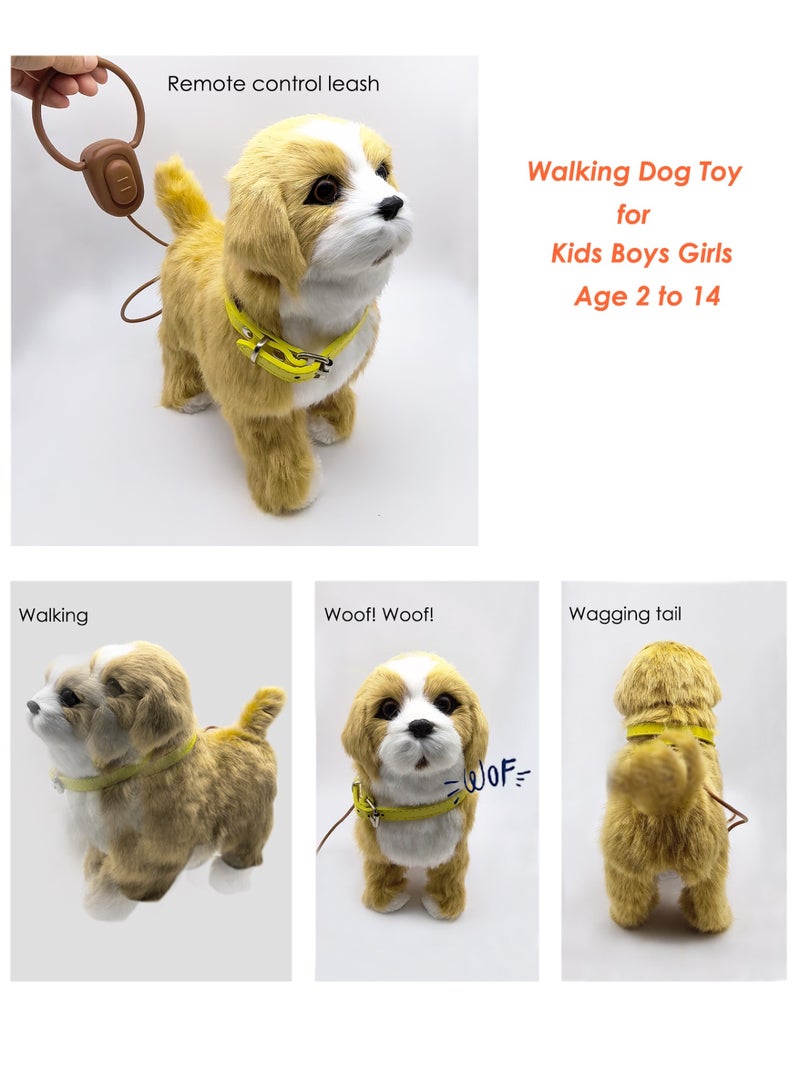 لعبة كلب مشي تفاعلية مع طوق تحكم عن بعد للأطفال، لعبة كلب ناعم إلكتروني، لعبة كلب تفاعلية واقعية للأطفال من 2 إلى 14 سنة هدية للفتيات والفتيان - Image 4