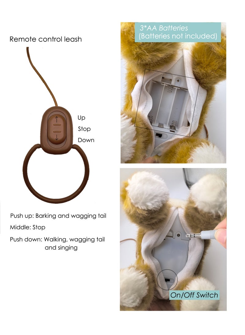 لعبة كلب مشي تفاعلية مع طوق تحكم عن بعد للأطفال، لعبة كلب ناعم إلكتروني، لعبة كلب تفاعلية واقعية للأطفال من 2 إلى 14 سنة هدية للفتيات والفتيان - Image 3