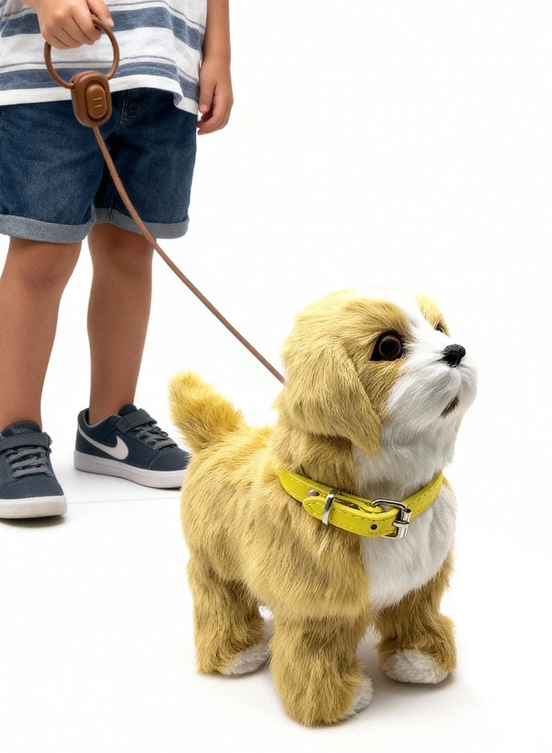 لعبة كلب مشي تفاعلية مع طوق تحكم عن بعد للأطفال، لعبة كلب ناعم إلكتروني، لعبة كلب تفاعلية واقعية للأطفال من 2 إلى 14 سنة هدية للفتيات والفتيان - Image 1