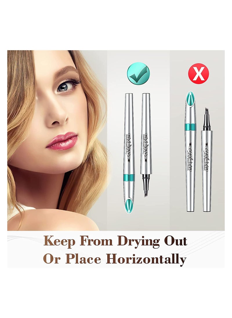 Generic Microblading Eyebrow Pencil, Long-Lasting Waterproof 4-Point Brow Pen for Natural Eye Makeup, Dark Brown Eyebrow Pen for Perfectly Defined Brows  - Image 2