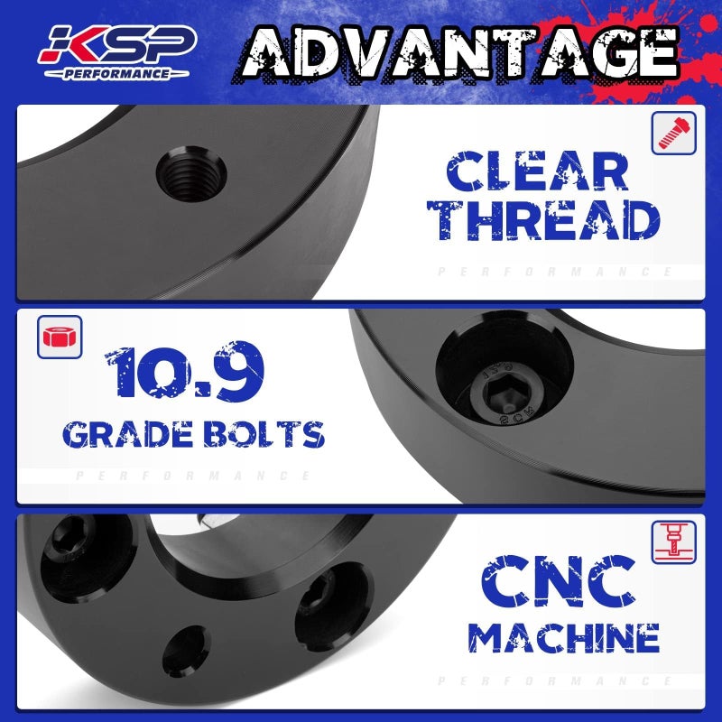 KSP PERFORMANCE KSP 2.5" Front Leveling Lift Kits for F150 2004-2026, 2.5in Chassis Level Kit Compatible With Expedition 2003-2018, Mark LT, 2pcs Auminum Suspension Strut Spacers Work On shock Absorber - Image 4